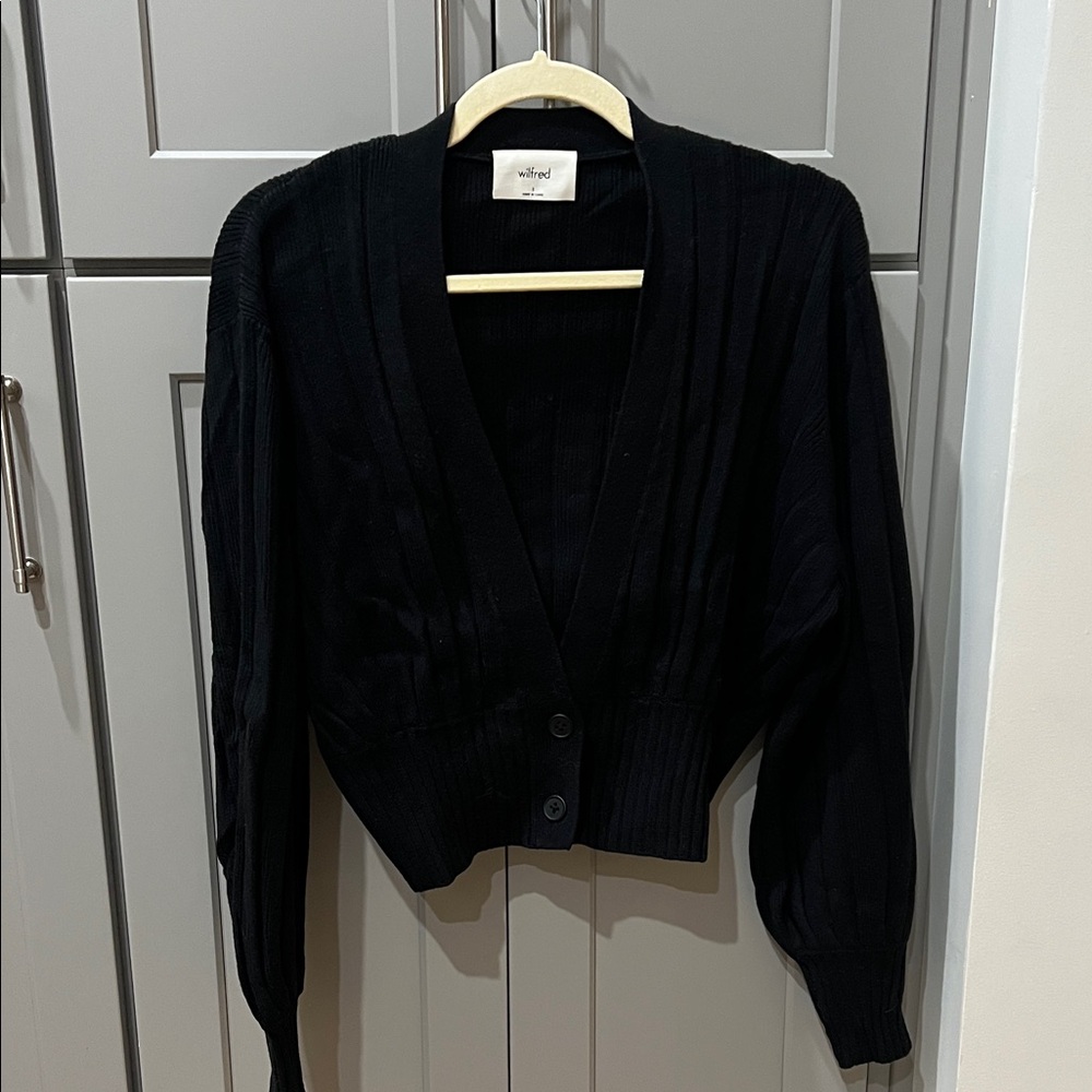 Wilfred Black Button-Up Cardigan